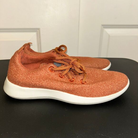 Allbirds Women's Orange Wool Runners Sz. 10 - White Soles - Picture 5 of 8
